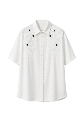 Givenchy bead-embellished floral-embroidered shirt - White