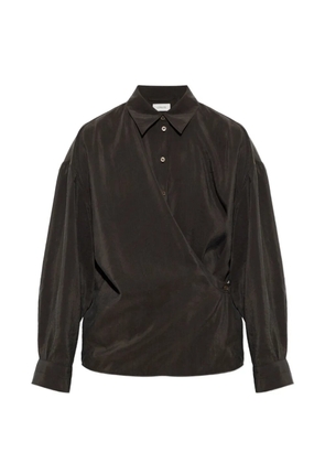LEMAIRE wrap-style long-sleeve shirt - Brown