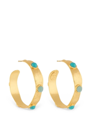 Sylvia Toledano Bianca turquoise-embellished hoop earrings - Gold