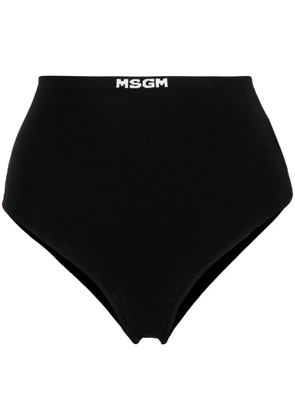 MSGM knitted logo waistband briefs - Black