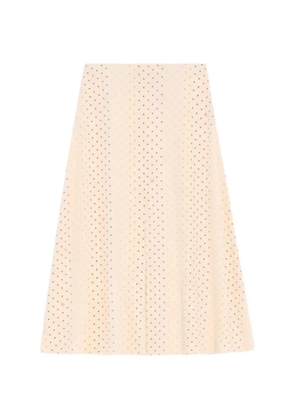 Valentino Garavani star-print front-slit skirt - Neutrals