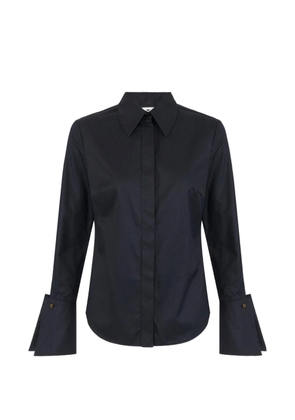 Elisabetta Franchi striped oversized-cuff shirt - Black