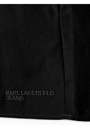 Karl Lagerfeld Jeans logo-embroidered layered mini skirt - Black