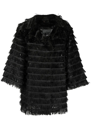 Alberta Ferretti long-sleeves fringed jacket - Black