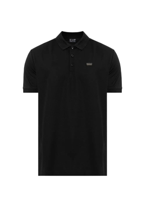 Ea7 Emporio Armani logo-plaque polo shirt - Black