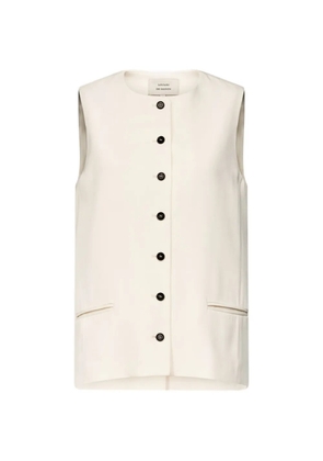 LouLou de Saison Jane button-front sleeveless waistcoat - Neutrals