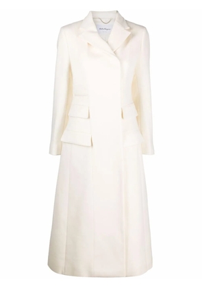 Ferragamo double breasted long coat - White