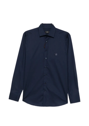 ETRO logo-embroidered button-down shirt - Blue