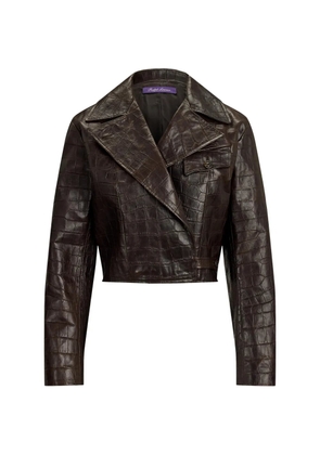 Ralph Lauren Collection Jaxson crocodile-pattern leather jacket - Brown
