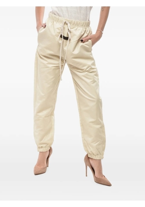 Fear Of God logo-patch drawstring-waist tapered trousers - Neutrals