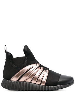 Ferragamo wavy sole high-top sneakers - Black