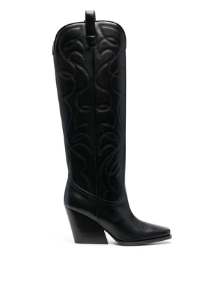 Stella McCartney knee-high cowboy boots - Black