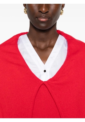 TOVE Malia draped-panel sweater - Red