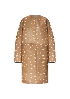 LouLou de Saison Liza printed leather coat - Brown