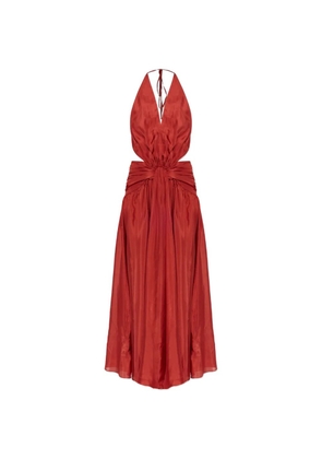 ZIMMERMANN Indra plunge-neckline cut-out maxi dress - Red