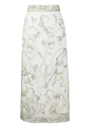 PUCCI Evoluzioni embroidered organza skirt - White