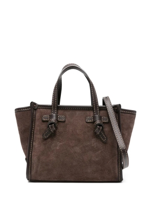GIANNI CHIARINI mini Miss Marcella knotted suede bag - Brown
