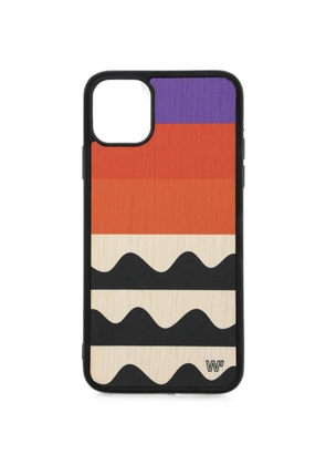 Wood'd wave-pattern iPhone 11 case - Orange