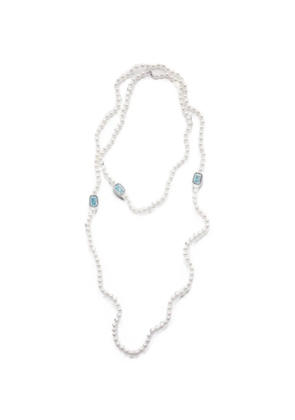 Izabel Display crystal-embellished pearl necklace - Silver