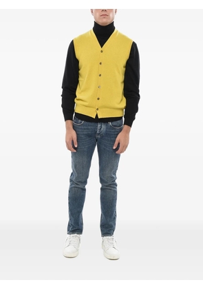 Malo V-neck sleeveless cardigan - Yellow
