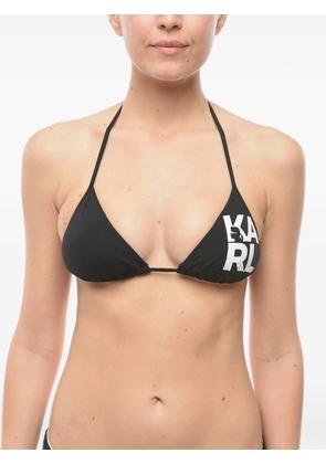 Karl Lagerfeld logo-print triangle bikini top - Black