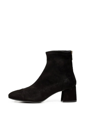 Poche Paris suede block-heel ankle boots - Black