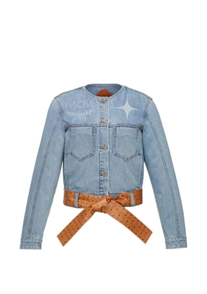 MCM logo-print tie-waist denim jacket - Blue