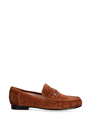 Coccinelle logo-plaque suede loafers - Brown