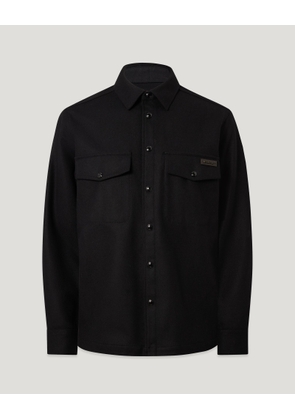 Belstaff Men's Castle Overshirt Lambswool Black Size 2xl
