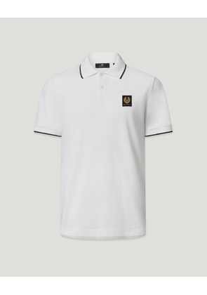 Belstaff Men's Tipped Polo Cotton Pique White Size 2xl