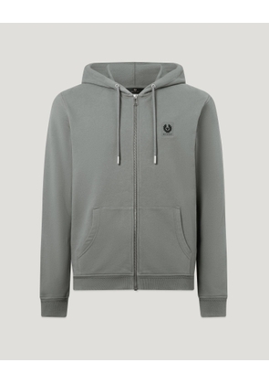 Belstaff Men's Full Zip Hoodie Cotton Fleece Atlantic Grey Size 2xl
