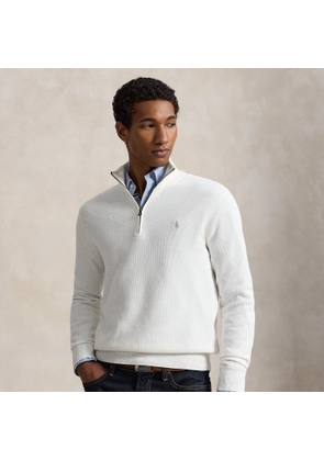 Mesh-Knit Cotton Quarter-Zip Jumper