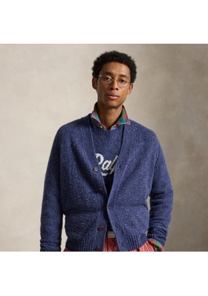 Suede-Patch Wool-Cashmere Cardigan