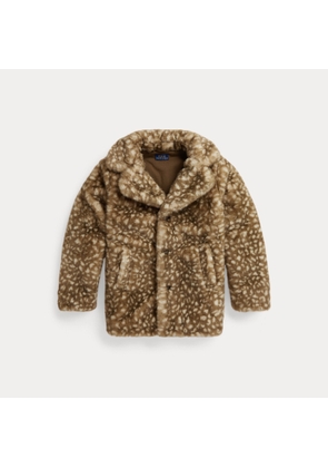 Fawn-Print Teddy Fleece Jacket