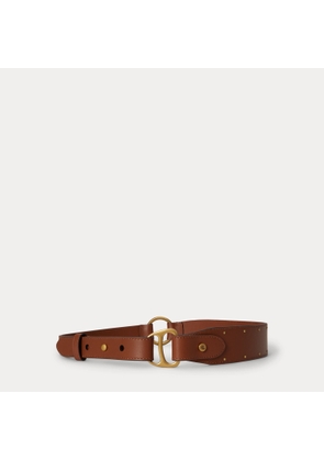 Equestrian D-Ring Studded Leather Belt