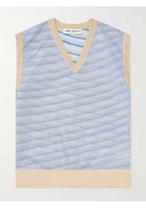 Our Legacy - Striped Knitted Sweater Vest - Men - Blue - IT 46
