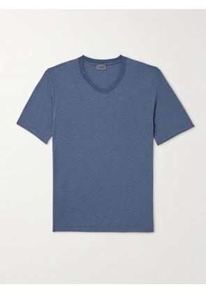 HANRO - Stretch-Jersey T-Shirt - Men - Blue - S