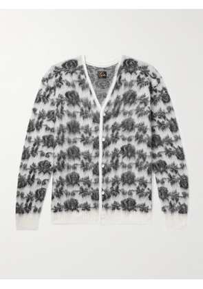 Needles - Rose Floral-Intarsia Mohair-Blend Cardigan - Men - Neutrals - XS