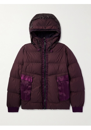 C.P. Company - Grosgrain-Trimmed Quilted Bi-TM Hooded Down Jacket - Men - Purple - S