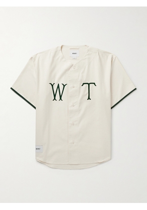 WTAPS - Logo-Appliquéd Slub Cotton Shirt - Men - Neutrals - S