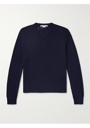 Acne Studios - Kerinos Distressed Wool-Blend Sweater - Men - Blue - XS