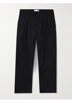 WTAPS - Tapered Logo-Appliquéd Cotton-Blend Trousers - Men - Black - S