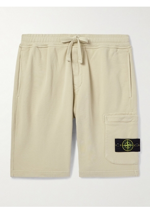 Stone Island - Straight-Leg Logo-Appliquéd Cotton-Jersey Drawstring Shorts - Men - Neutrals - S