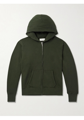 Les Tien - Garment-Dyed Cotton-Jersey Zip-Up Hoodie - Men - Green - S