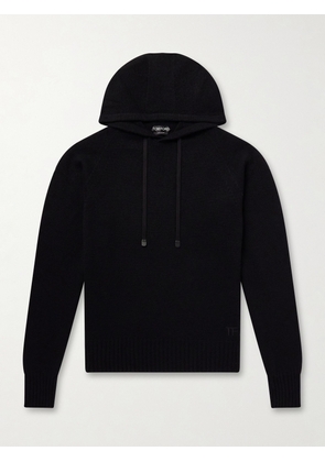 TOM FORD - Logo-Embroidered Cashmere Hoodie - Men - Black - IT 46