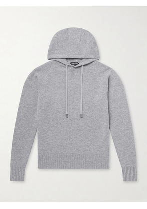 TOM FORD - Logo-Embroidered Cashmere Hoodie - Men - Gray - IT 46