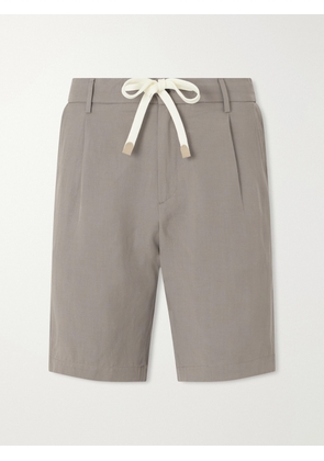 Eleventy - Wide-Leg Lyocell and Linen-Blend Twill Shorts - Men - Gray - UK/US 30