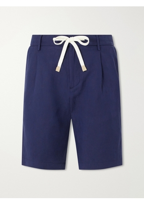 Eleventy - Wide-Leg Lyocell and Linen-Blend Twill Shorts - Men - Blue - UK/US 30