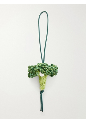 JW Anderson - Broccoli Crocheted Cotton and Leather Bag Charm - Men - Green
