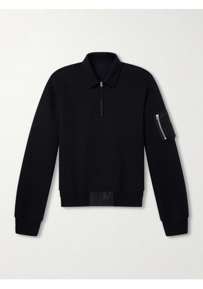 Sacai - Cotton-Blend Half-Zip Sweater - Men - Black - 1